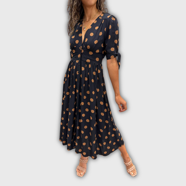 Noelle | Gepunktetes Midikleid
