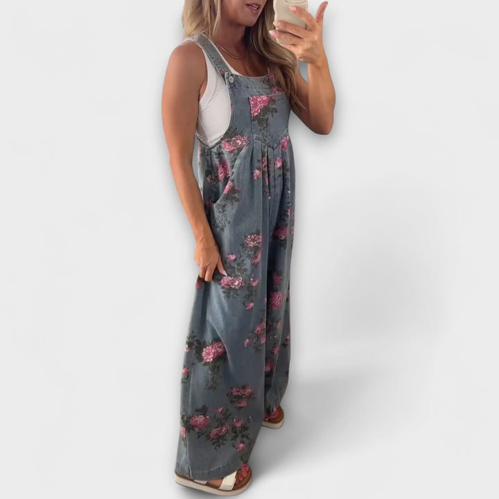 Bethany | Lässige Latzhose mit Blumenprint