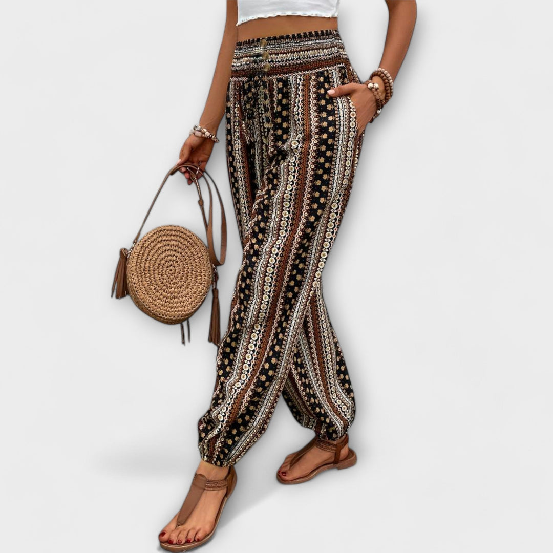 Scarlett | Weite Hose mit Ethno-Print