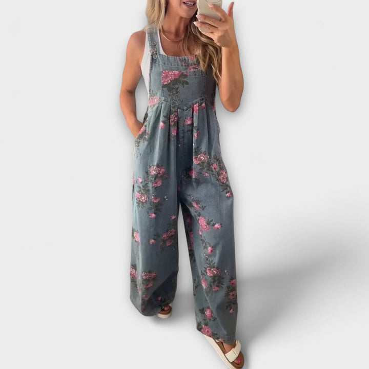 Bethany | Lässige Latzhose mit Blumenprint