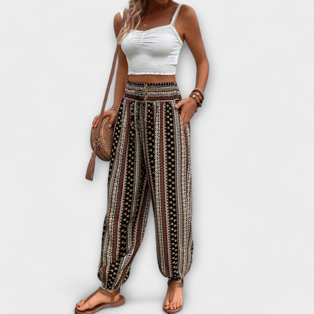 Scarlett | Weite Hose mit Ethno-Print