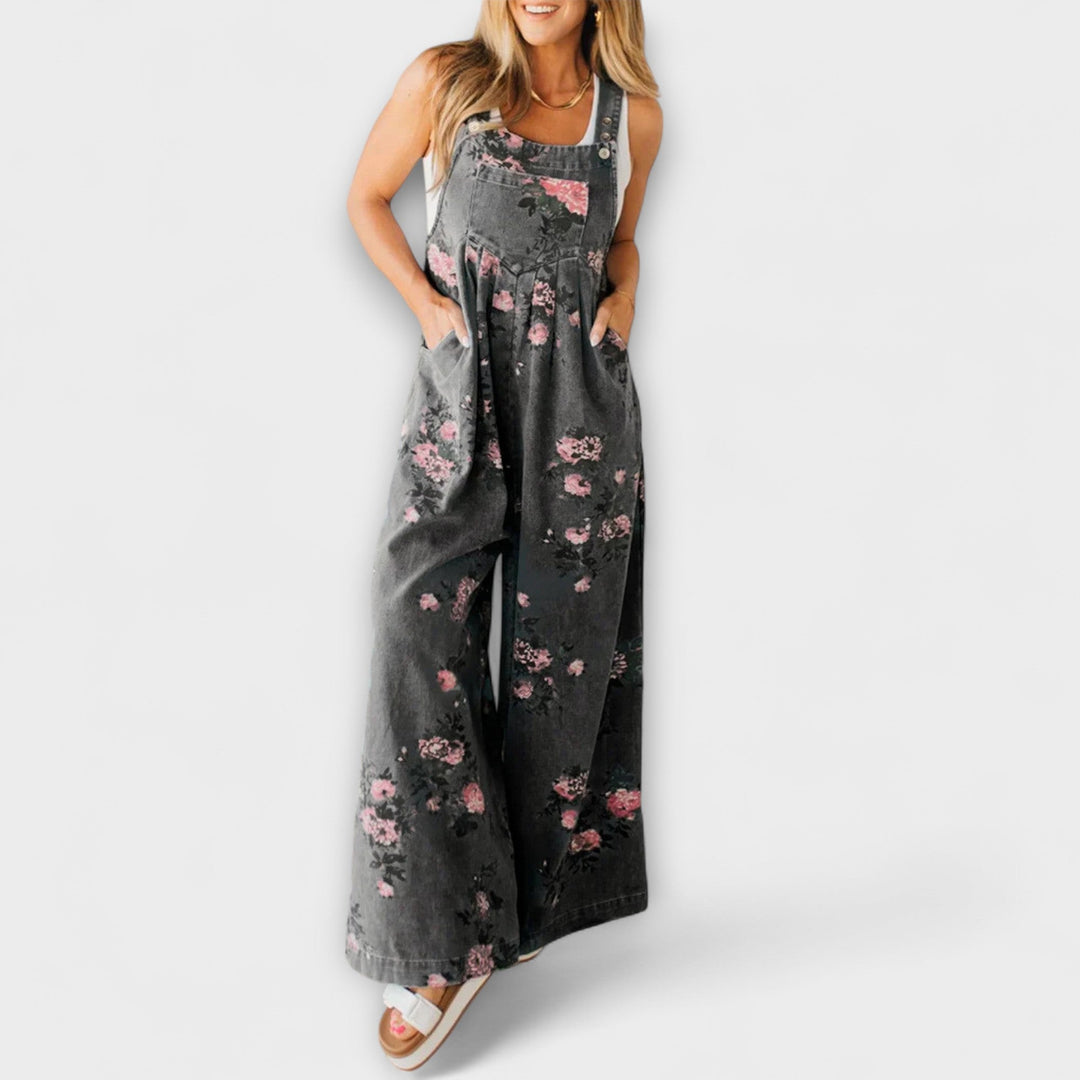 Bethany | Lässige Latzhose mit Blumenprint